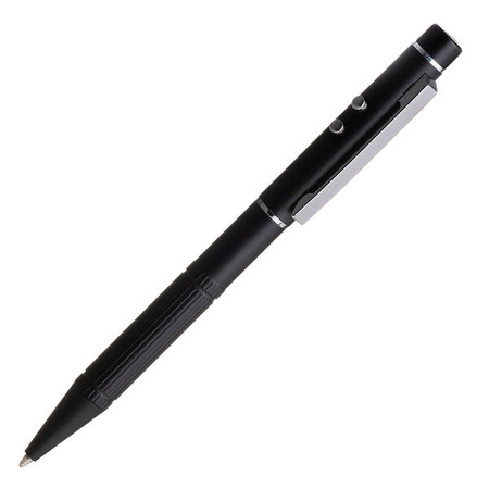 Długopis ze wskaźnikiem laserowym i latarką czarny PB3579