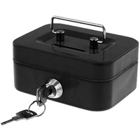 Kasetka skarbonka na pieniądze metalowa czarna AT4460