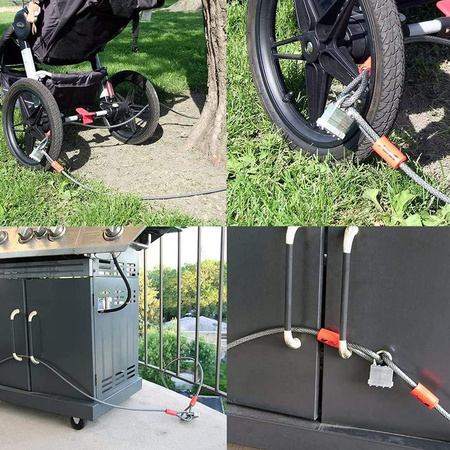 Zapięcie linka stalowa z okami do kłódki 80cm LR5867