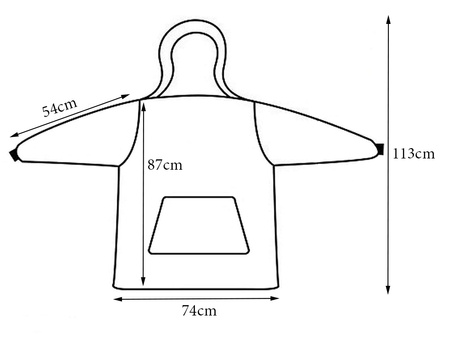 Koc-bluza oversize z kapturem różowa jasna VG1271