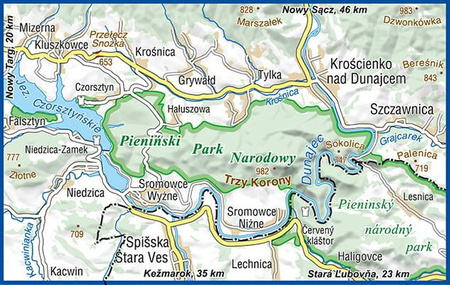 Mapa laminowana Pieniński Park Narodowy 1:25 000 Compass