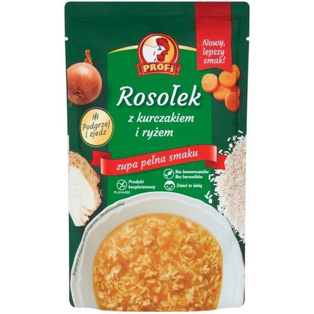 Rosołek z kurczakiem i ryżem Profi 450g 09.2026