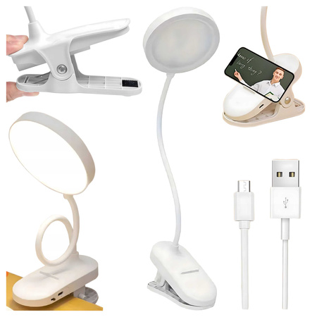 Lampka do czytania na klips USB akumulatorowa RC3078