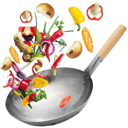 Patelnia wok stalowy 30cm głęboki PT7777
