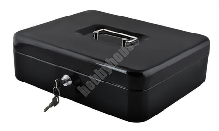 Kasetka metalowa na pieniądze 30x24x9cm czarna IT6071