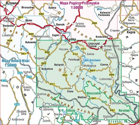Mapa wodoodporna Solina Polańczyk Bieszczady Compass CS6784