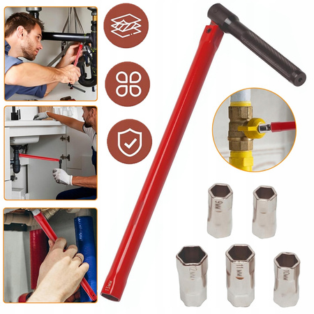 Klucz łamany do baterii kuchennej łazienkowej hydrauliczny 5 głowic AT0020