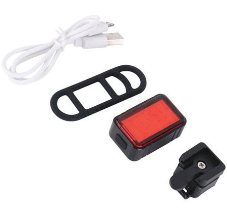 Lampka rowerowa tył COB USB czerwona AT6526