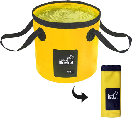 Wiadro składane turystyczne 12l żółte OT7851
