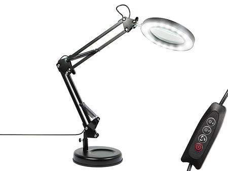 Lampa powiększająca lupa biurkowa czarna Blow LB-23