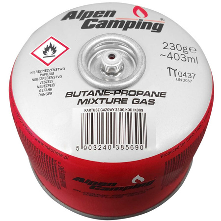 Kartusz gazowy Alpen Camping 230g IK009