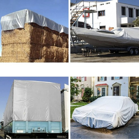 Plandeka 4x5m srebrna gruba IT7899