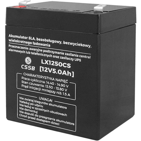 Akumulator bezobsługowy 12V 5Ah SLA CSSB LX1250CS