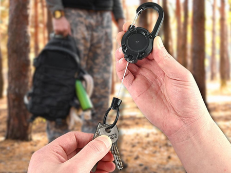 Karabińczyk linka zwijana skipass taktyczny VG7486