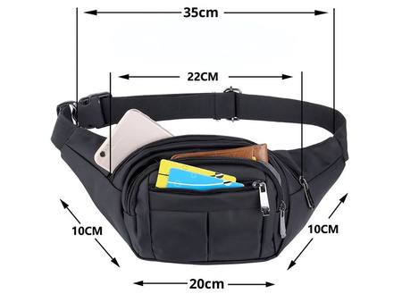 Saszetka nerka 4 kieszenie czarna VG7517