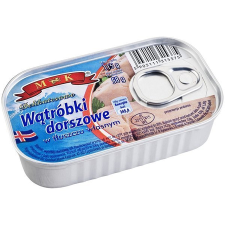 Wątróbki dorszowe w tłuszczu własnym MK 115g 02.2030
