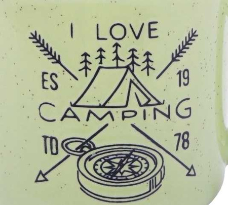 Kubek I Love Camping zielony ceramiczny 350ml BT8085