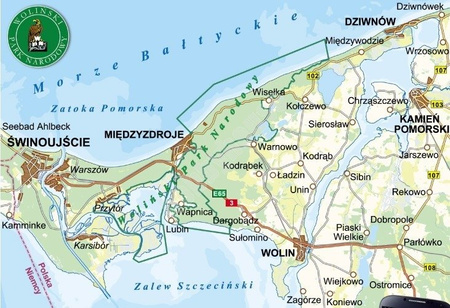 Mapa turystyczna Wyspa Wolin Woliński Park Narodowy Compass CS6756