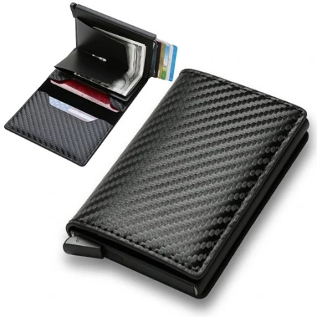 Portfel etui RFID Shield na karty antykradzieżowy carbon VG7779