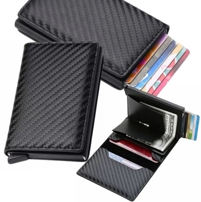 Portfel etui RFID Shield na karty antykradzieżowy carbon VG7779