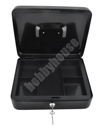 Kasetka metalowa na pieniądze 30x24x9cm czarna IT6071