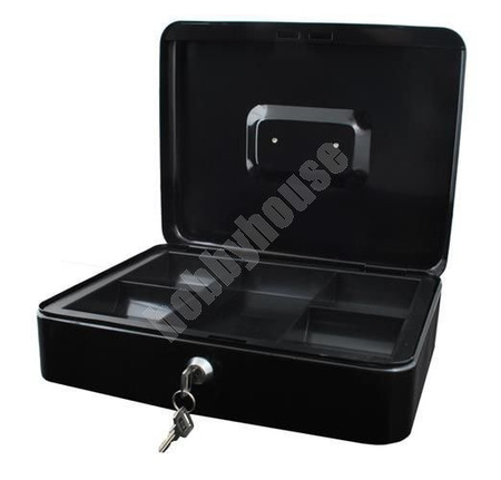 Kasetka metalowa na pieniądze 30x24x9cm czarna IT6071