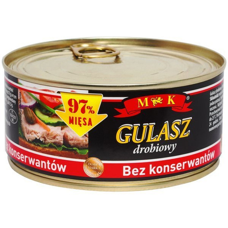 Gulasz drobiowy bez konserwantów MK 300g 06.2026