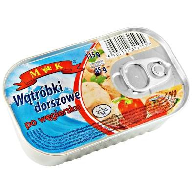 Wątróbki dorszowe po węgiersku MK 115g 01.2030