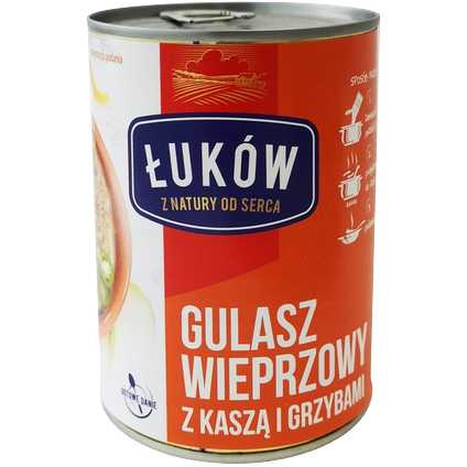 Gulasz wieprzowy z kaszą i grzybami Łuków 400g 10.08.2025