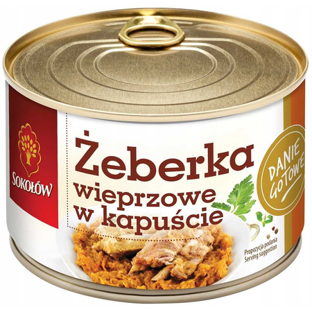 Żeberka wieprzowe z kapustą Sokołów 400g 08.2026