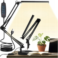 Lampka biurkowa kreślarska stawiana przykręcana czarna IT6635