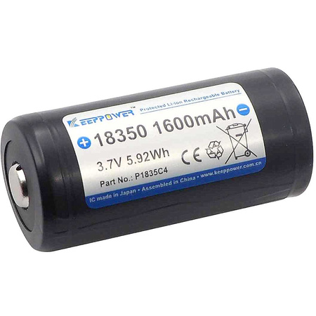 Akumulator 18350 zabezpieczony 1600mAh KeepPower P1835C4