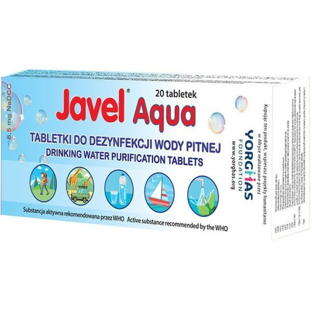 Tabletki do odkażania wody pitnej Javel Aqua 20szt. 02.2029