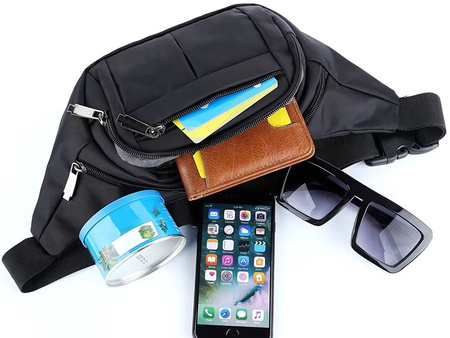 Saszetka nerka 4 kieszenie czarna VG7517