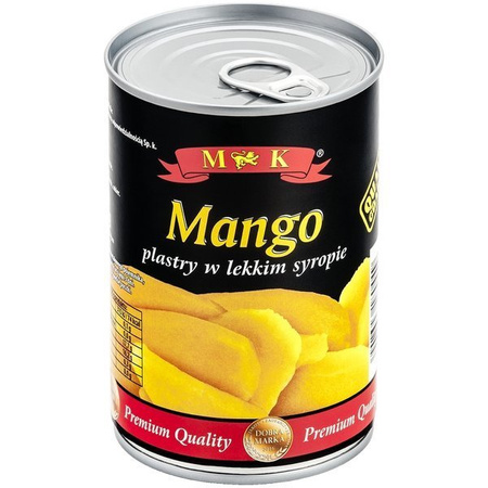 Mango w lekkim syropie w puszce MK 425g 03.2026