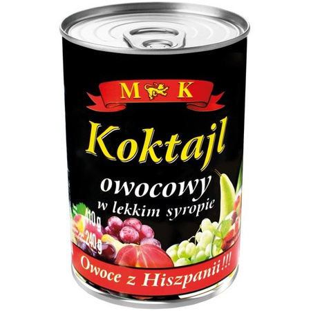 Koktajl owocowy w lekkim syropie w puszce MK 410g 10.2027