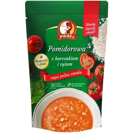 Zupa pomidorowa z kurczakiem i ryżem Profi 450g 06.2025