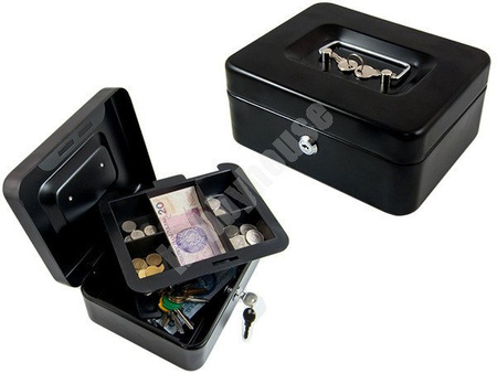 Kasetka metalowa na pieniądze 20x16x9cm czarna AT4413BK