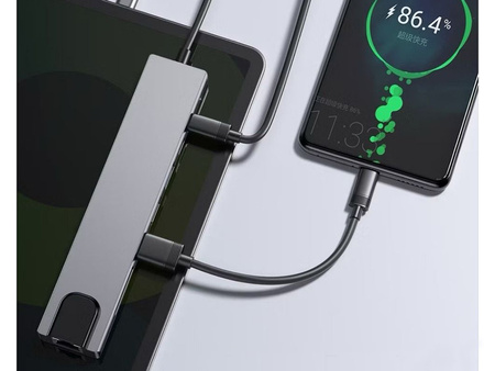 Hub adapter USB-C HDMI 4K Rj45 czytnik SD VG4140