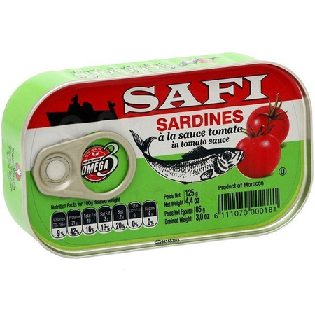 Sardynki w sosie pomidorowym Safi 125g 04.2028