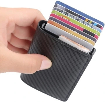 Portfel etui RFID Shield na karty antykradzieżowy carbon VG7779
