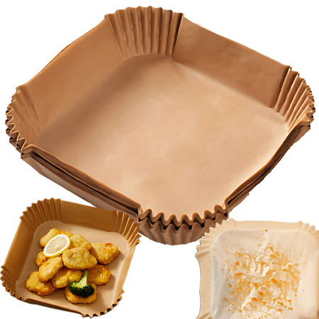 Wkłady tacki do frytownicy beztłuszczowej papierowe kwadrat 20x20cm ET6176