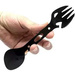 Łyżkowidelec spork metalowy z kluczem czarny ET7954