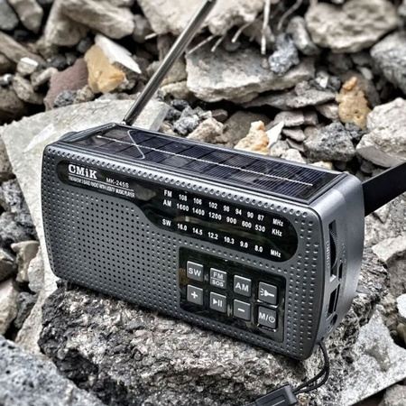 Radio survivalowe na korbkę pełnozakresowe FM/AM/FW CMiK MK-245S