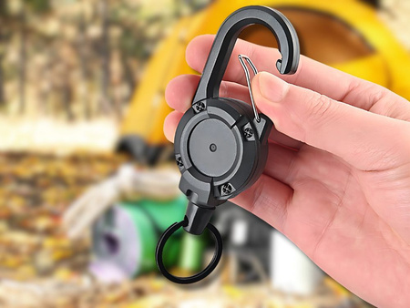 Karabińczyk linka zwijana skipass taktyczny VG7486