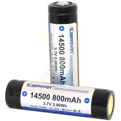 Akumulator 14500 zabezpieczony 800mAh KeepPower P1450C