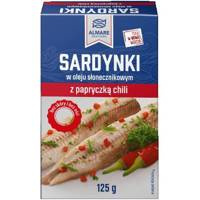 Sardynki w oleju z papryczką chili Almare Seafood 360g 12.2026