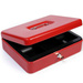 Kasetka metalowa na pieniądze 30x24x9cm czerwona PT6124