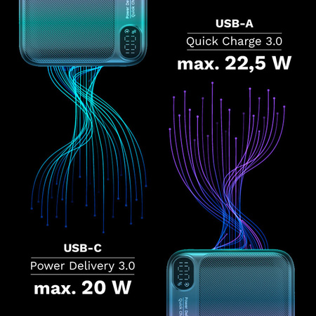 Power bank USB-C 40000mAh Quick Charge 3.0 Krüger&Matz KM0908