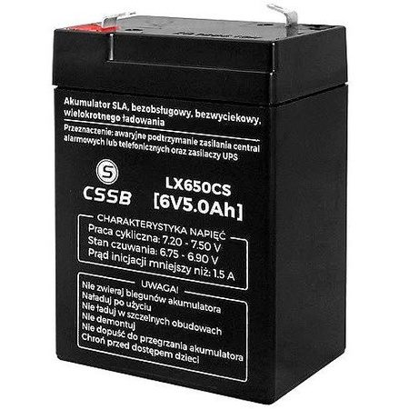 Akumulator żelowy 6V 5Ah CSSB LX650CS